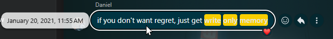 if you don't want regret, just get write only memory